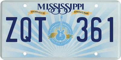 MS license plate ZQT361
