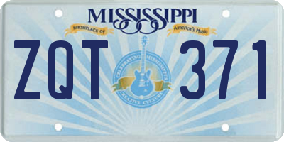 MS license plate ZQT371