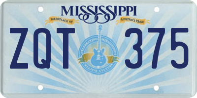 MS license plate ZQT375