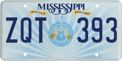 MS license plate ZQT393