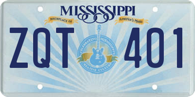 MS license plate ZQT401