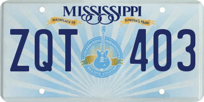 MS license plate ZQT403