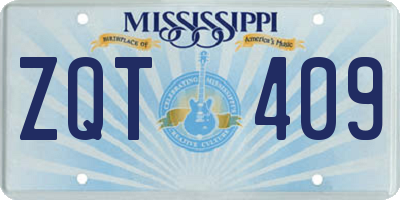 MS license plate ZQT409