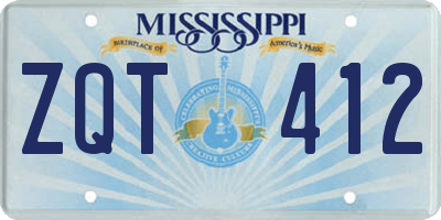 MS license plate ZQT412