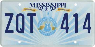 MS license plate ZQT414