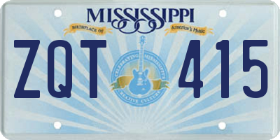 MS license plate ZQT415