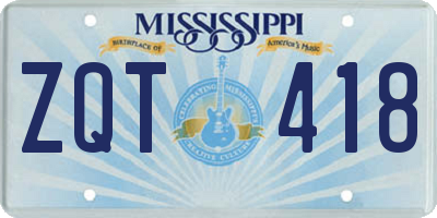 MS license plate ZQT418