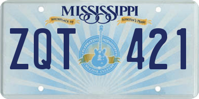MS license plate ZQT421