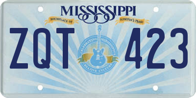 MS license plate ZQT423
