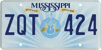 MS license plate ZQT424