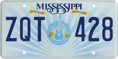 MS license plate ZQT428