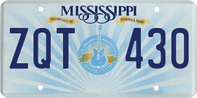 MS license plate ZQT430