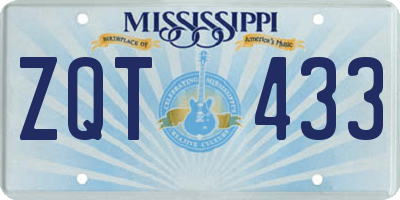MS license plate ZQT433