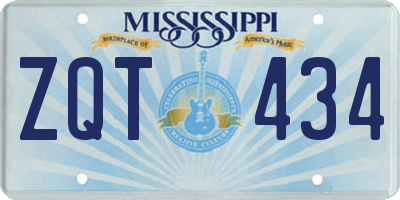 MS license plate ZQT434