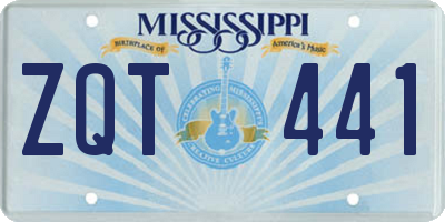 MS license plate ZQT441