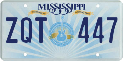 MS license plate ZQT447