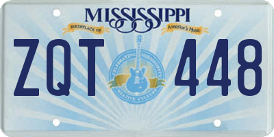 MS license plate ZQT448