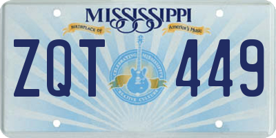 MS license plate ZQT449