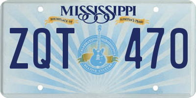 MS license plate ZQT470