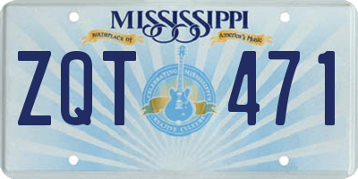 MS license plate ZQT471