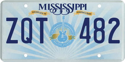 MS license plate ZQT482