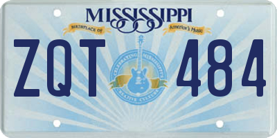MS license plate ZQT484