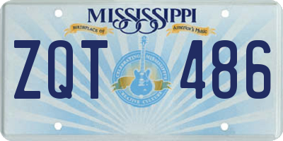 MS license plate ZQT486