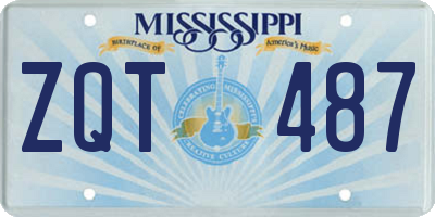 MS license plate ZQT487