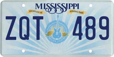 MS license plate ZQT489