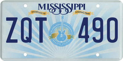 MS license plate ZQT490