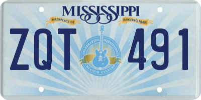 MS license plate ZQT491