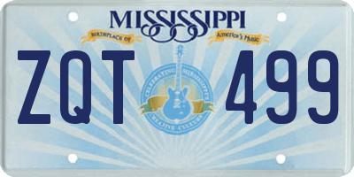 MS license plate ZQT499