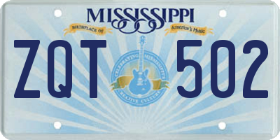 MS license plate ZQT502