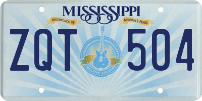 MS license plate ZQT504