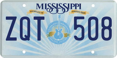 MS license plate ZQT508