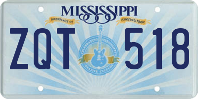 MS license plate ZQT518