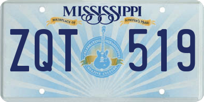 MS license plate ZQT519