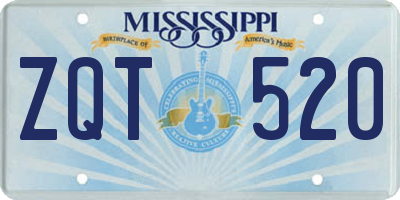 MS license plate ZQT520