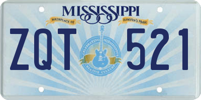 MS license plate ZQT521