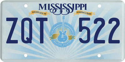 MS license plate ZQT522