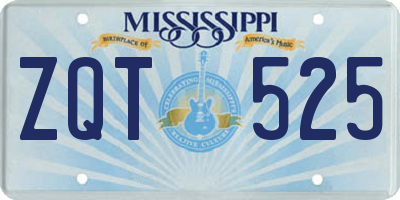 MS license plate ZQT525