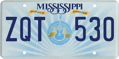 MS license plate ZQT530