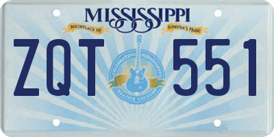 MS license plate ZQT551