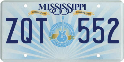 MS license plate ZQT552