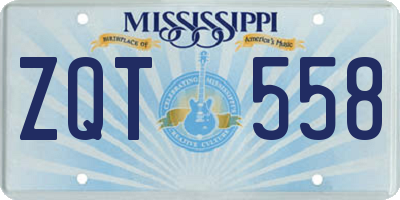 MS license plate ZQT558