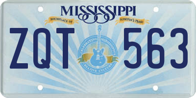 MS license plate ZQT563