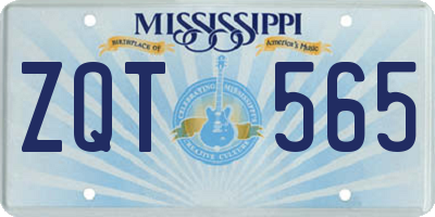 MS license plate ZQT565