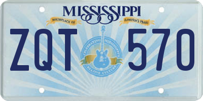 MS license plate ZQT570