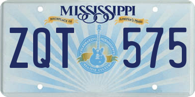 MS license plate ZQT575