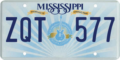 MS license plate ZQT577
